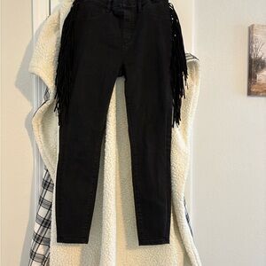 Judy Blue Black Fringe Jeans